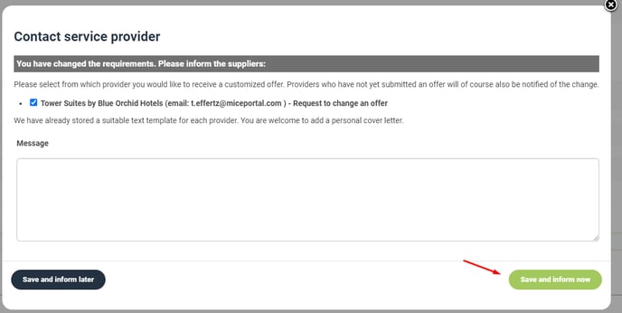 contact service provider
